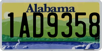 AL license plate 1AD9358
