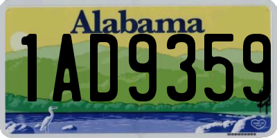 AL license plate 1AD9359