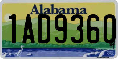 AL license plate 1AD9360