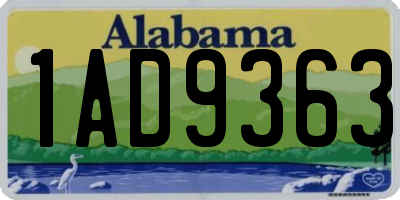 AL license plate 1AD9363