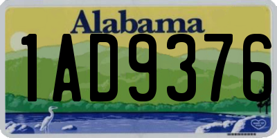 AL license plate 1AD9376
