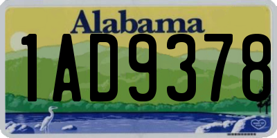 AL license plate 1AD9378