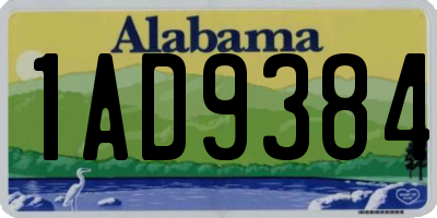 AL license plate 1AD9384