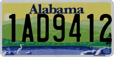 AL license plate 1AD9412