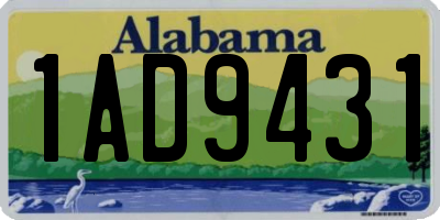 AL license plate 1AD9431