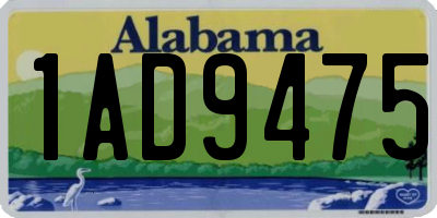 AL license plate 1AD9475