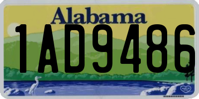 AL license plate 1AD9486