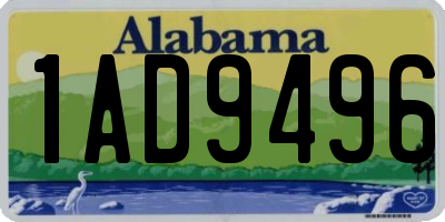AL license plate 1AD9496