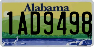 AL license plate 1AD9498