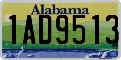 AL license plate 1AD9513