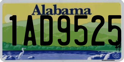 AL license plate 1AD9525