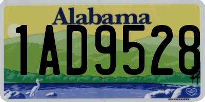 AL license plate 1AD9528