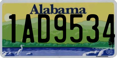 AL license plate 1AD9534