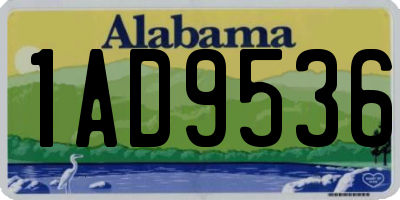 AL license plate 1AD9536