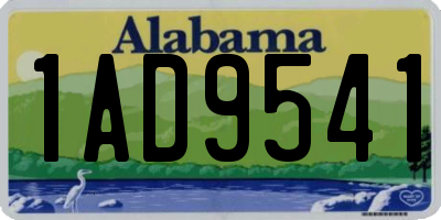 AL license plate 1AD9541