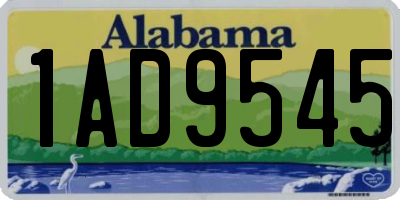 AL license plate 1AD9545