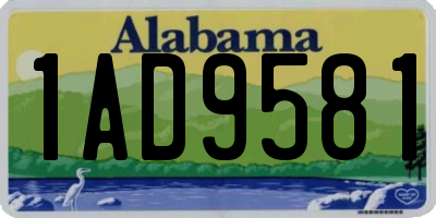 AL license plate 1AD9581