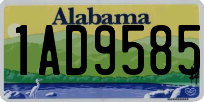 AL license plate 1AD9585