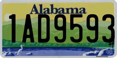 AL license plate 1AD9593