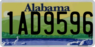 AL license plate 1AD9596