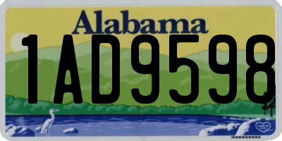 AL license plate 1AD9598
