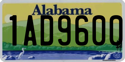 AL license plate 1AD9600