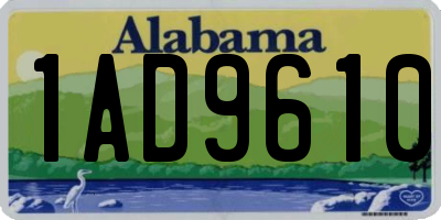 AL license plate 1AD9610