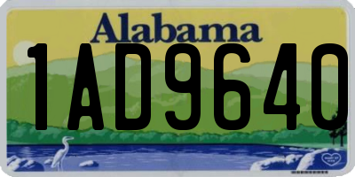 AL license plate 1AD9640