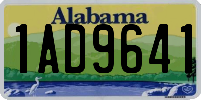 AL license plate 1AD9641