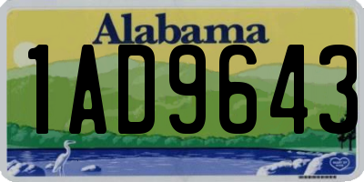 AL license plate 1AD9643