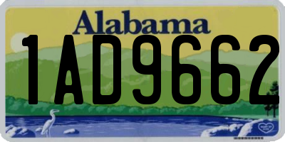 AL license plate 1AD9662