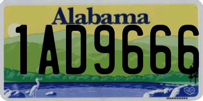 AL license plate 1AD9666