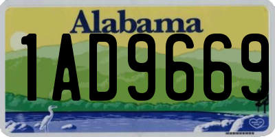 AL license plate 1AD9669