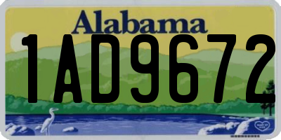 AL license plate 1AD9672
