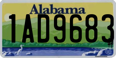 AL license plate 1AD9683