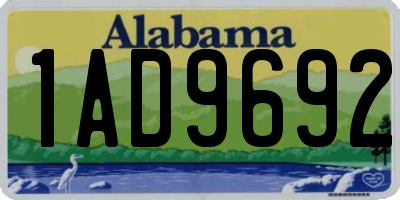AL license plate 1AD9692
