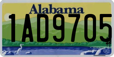 AL license plate 1AD9705