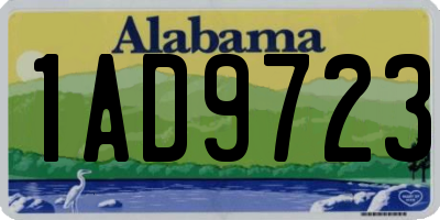 AL license plate 1AD9723