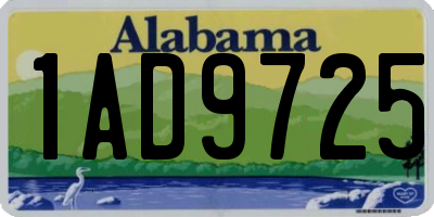 AL license plate 1AD9725