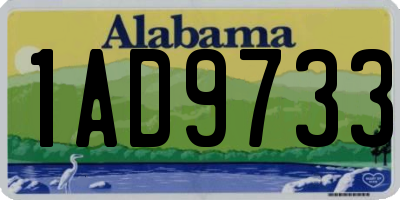 AL license plate 1AD9733