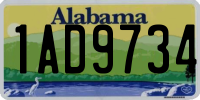 AL license plate 1AD9734