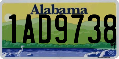 AL license plate 1AD9738