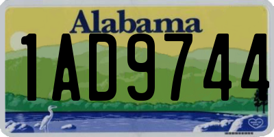 AL license plate 1AD9744