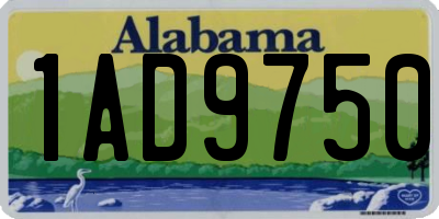 AL license plate 1AD9750