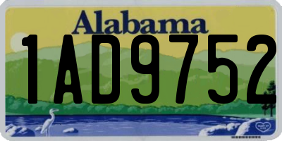 AL license plate 1AD9752