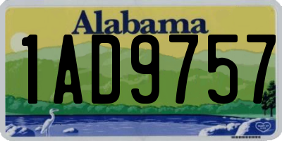 AL license plate 1AD9757