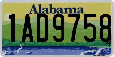 AL license plate 1AD9758