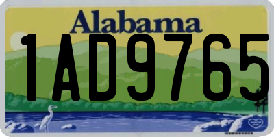 AL license plate 1AD9765