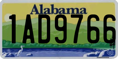 AL license plate 1AD9766