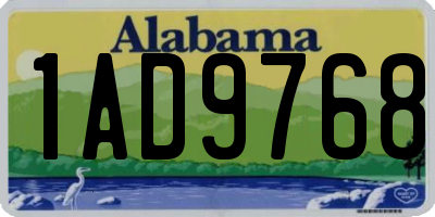 AL license plate 1AD9768